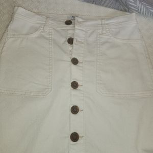 KENZIE Jeans White/cream Mini Skirt.